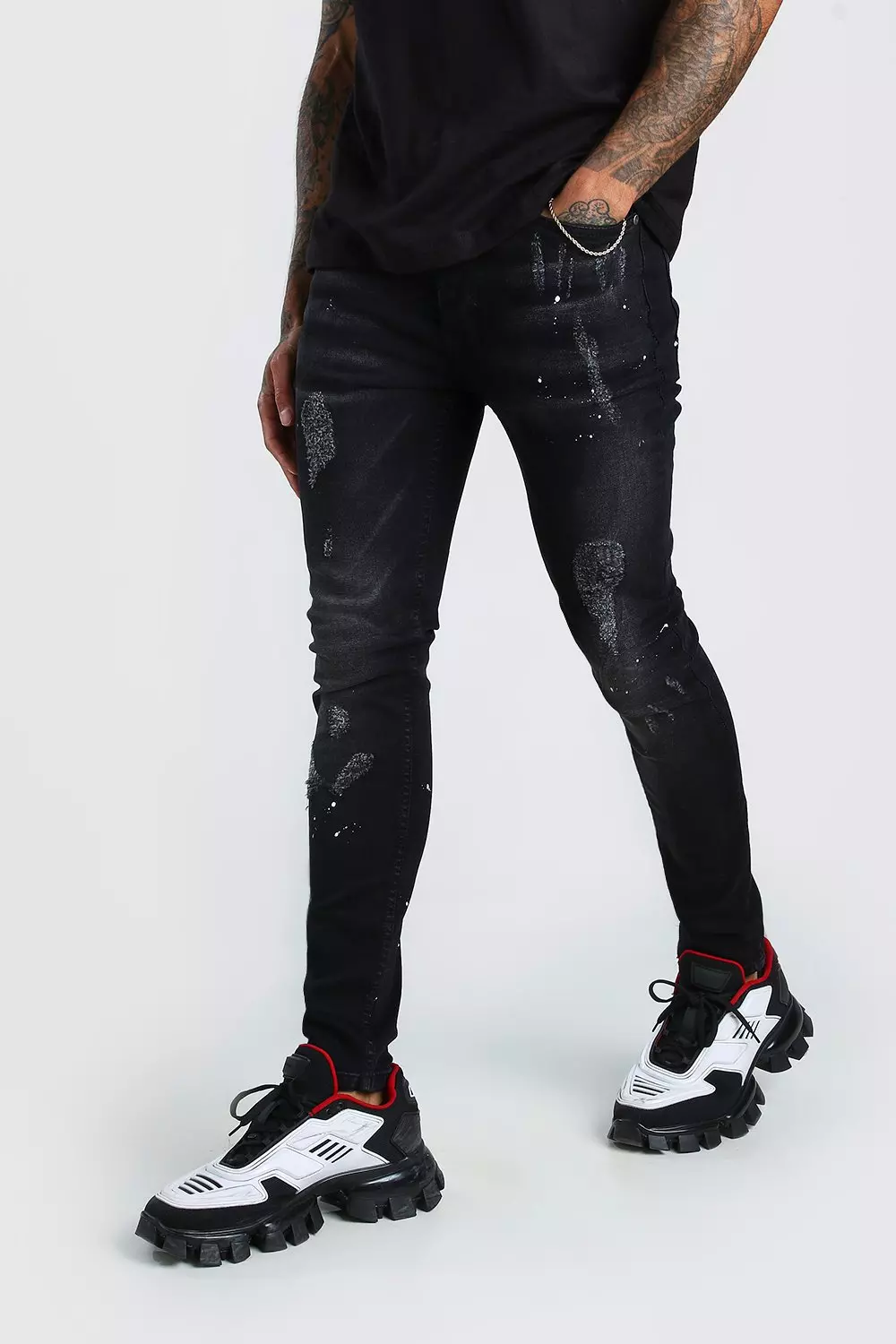 Jeans with paint on sale on